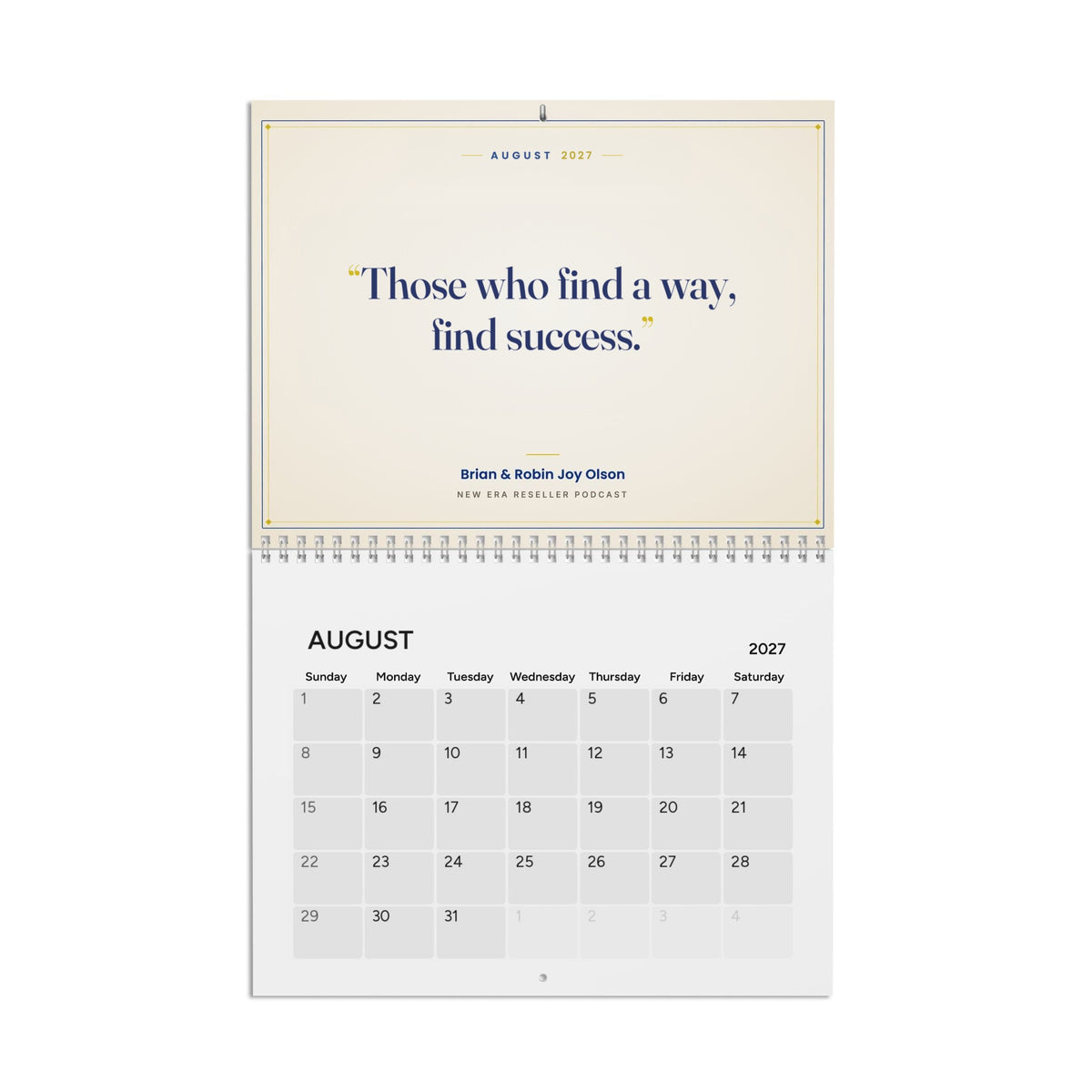 2027 Let's Go Test More ASINs wall calendar open to August: Those who find a way, find success.