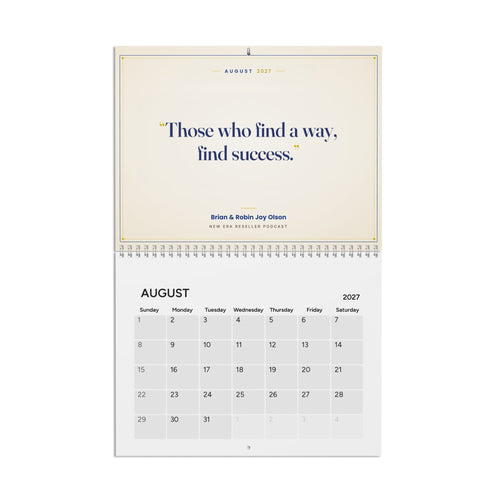 2027 Let's Go Test More ASINs wall calendar open to August: Those who find a way, find success.